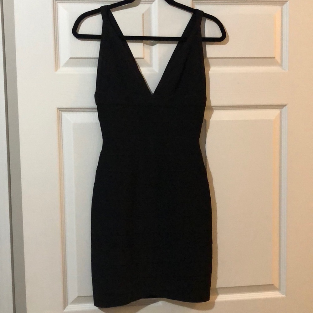 Hervé Leger classic black mini dress